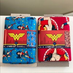 New 2 pk of DC Comics WONDER WOMAN Precut Sewing and Craft Fabric